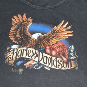 Vintage Harley Davidson T‎ Shirt Women's Medium Black 80s Single Stitch 3D